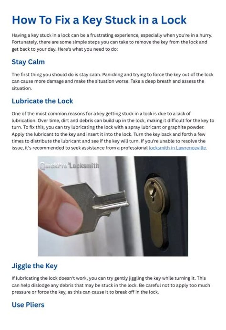 Key stuck in lock - How To Discuss