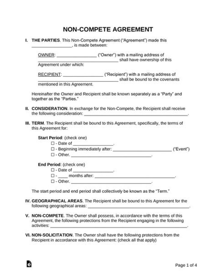 non compete agreement